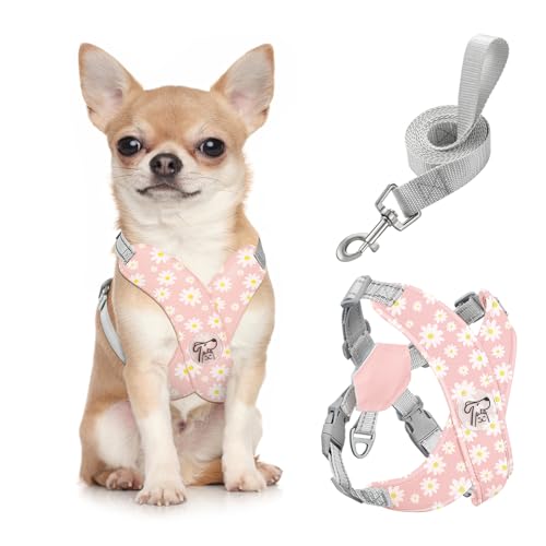 Pawaboo Small Dog Harness and Leash Set, Puppy Harness X-Frame No Pull No Choke, Dog Vest Harness Adjustable for Small Med...