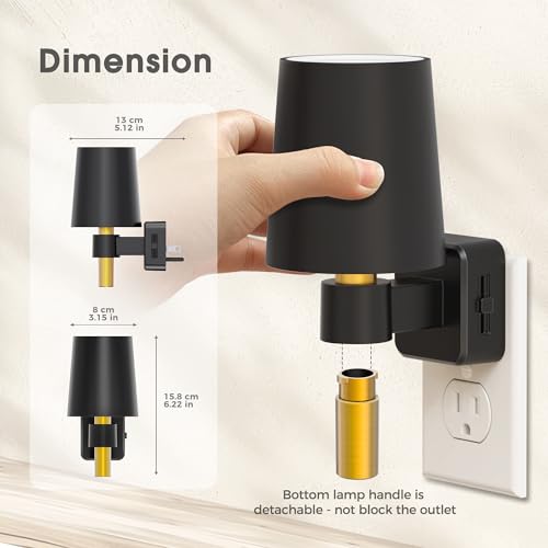 Briignite Night Light, Dimmable Night Lights Plug into Wall, Dusk to Dawn Sensor, Soft White 3000K, 0-100LM, Plug in Night...