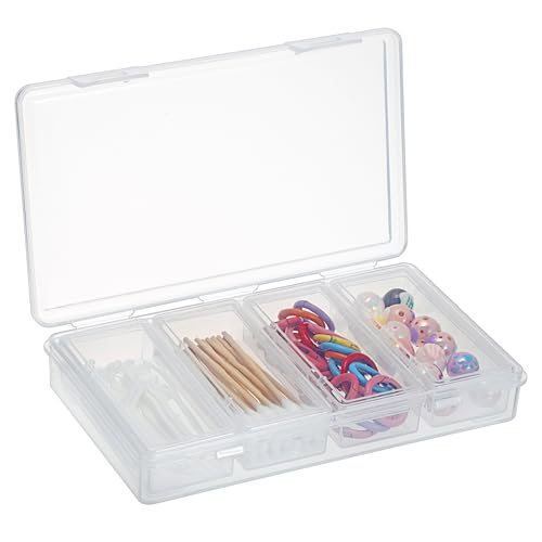 OwnMy 4 in 1 Portable Travel Cotton Swab Holder, Travel Floss Pick Holder Case Floss Dispensers, Small Clear Plastic Stora...