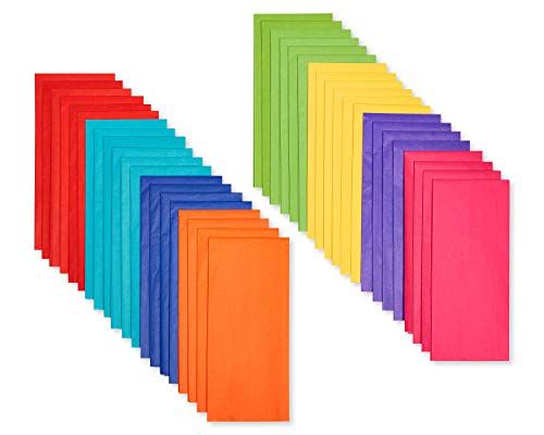 American Greetings Rainbow Tissue Paper, 40 Sheets (8 colors, 20 in. x 20 in.) for Birthdays, All Occasions, Gift Bags and...