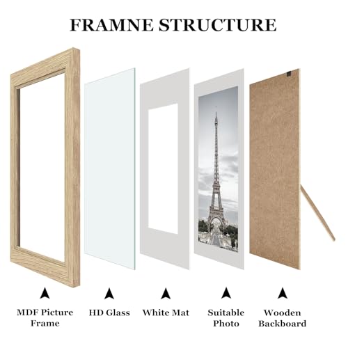 Povrgive Picture Frames, Made of Real Glass and Wooden Frame, Gallery Photo Frames Set of 10 for Collage Wall Decor, Multi...