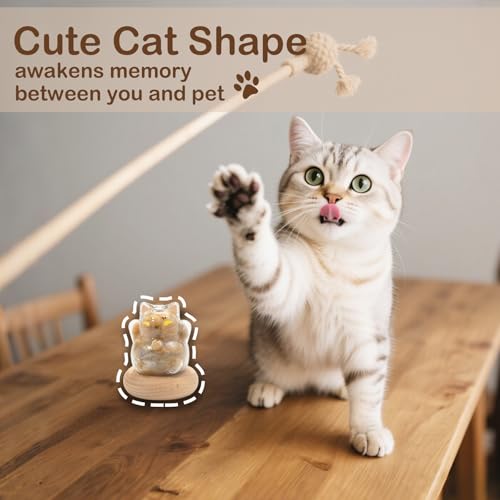【NEW】Memorial Bottle for Pet Hair with Base, Cat Pet Fur Keepsake, Pet Hair Memorial Keepsake, Pet Memorial Gifts for Cat...
