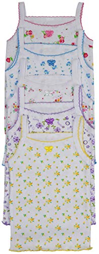 ToBeInStyle Girl's 4 Item Pack 100% Cotton Tank Tops or Spaghetti Strap Camisole Soft Undershirts