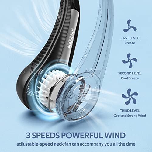 Portable Neck Fan, Hands Free Bladeless, 360° Cooling Personal Fan,Wearable Quiet Fan for Outdoor Indoor, Birthday Gifts f...