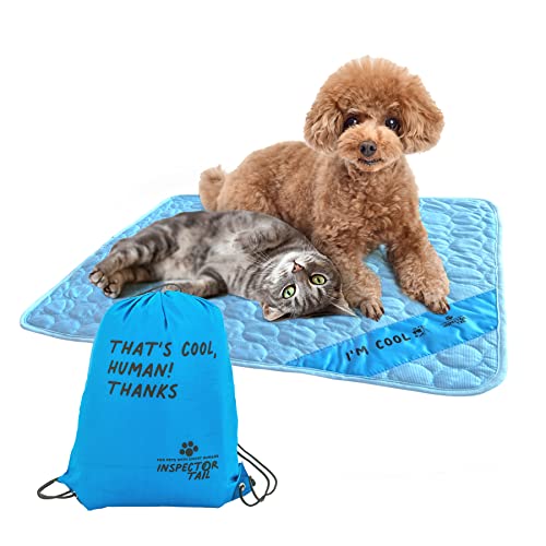 INSPECTOR TAIL Self Cooling Mat for Dog + Free String Bag/Washable & Portable Pet Soft Pad for Indoor or Outdoor/Perfect a...