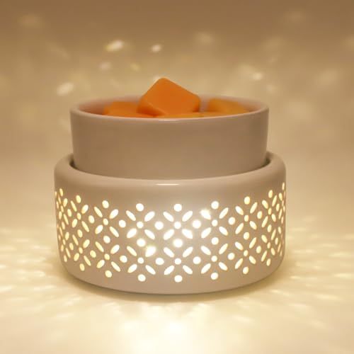 VICTORIA AROMA Ceramic Wax Melt Warmer - LED Night Light Candle Wax Warmer for Scented Wax, Electric Fragrance Wax Melter ...