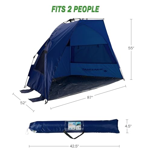 Beach Tent Sun Shelter - UPF50+ UV Protection Portable Sun Canopy for Beach Cabana - 2-3 Person Pop Up Beach Tent - Beach ...