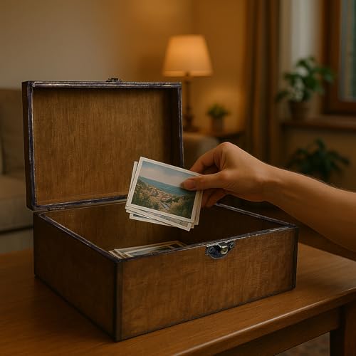 BeeGreeny Large Wooden Memory Box for Keepsakes, Wooden Keepsake Box for Memories, Weddings, Engraved Memory Keepsake Box,...