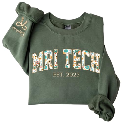 Giantbighands Personalized Embroidered Profession Sweatshirt, Custom Floral Applique Work Shirt, Professional Gifts