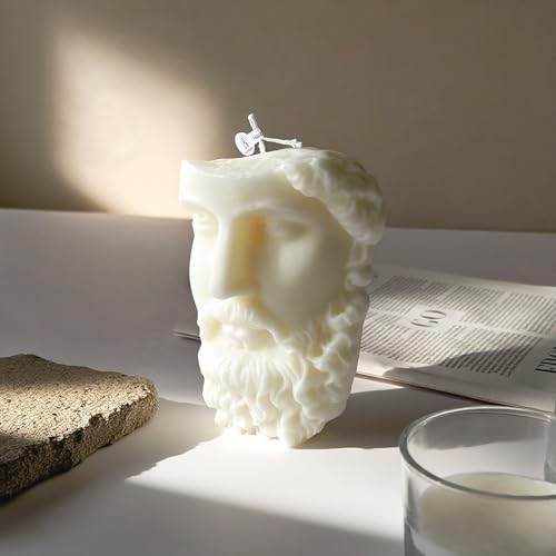 Half-Face Statue Scented Candle,Artistic Botanical Soy Wax Candle,Minimalist for Home Decor,Wedding Centerpieces,Photo Pro...