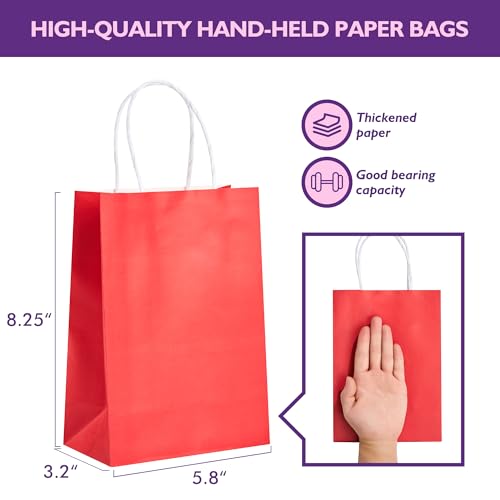 32 Pack Paper Gift Bags with Handles, 5.8"×3.2"×8.25" Party Favor Bags, Gift Bags, Small Gift Bags with Handles, Party Bag...