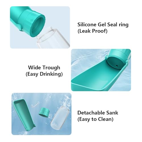 PawSailor Dog Water Bottle Portable for Walking Pet Travel 19 OZ Leak proof Water Bottle Bowl with Drinking Feeder Cat Pup...