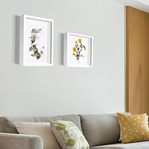TouYinger 8x8 Shadow Box Frame Display Case with Letter Stickers, 3D Picture Frame, Display Case Box for Memorabilia, Baby...
