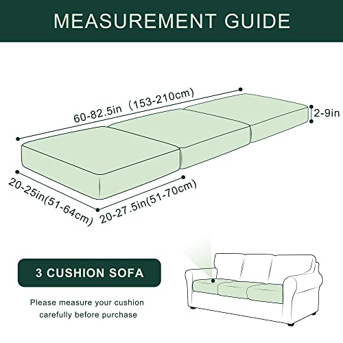 CHUN YI 3Piece Stretch Couch Cushion Covers, Sofa Seat Slipcovers for Pets, Suitable for Armchair Loveseat Sofa with Spand...