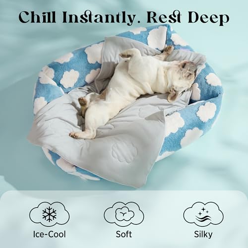 LE SURE Premium Cooling Blanket for Large Dogs Washable - Dog Cooling Mat with Q-MAX>0.4 Soft, Breathable Pet Throw Blanke...