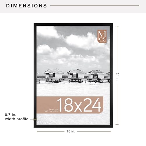 MCS Foundation 18x24 Poster Frame Traditional Black, Vertical & Horizontal Wall Hanging Large Picture Frame for Photos, Po...