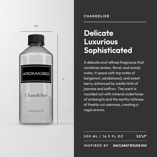 Aroma360 - Chandelier Fragrance Oil Blend | Hotel Inspired for Luxury Essential Oil Diffusers | Aromatherapy Scent Diffuse...