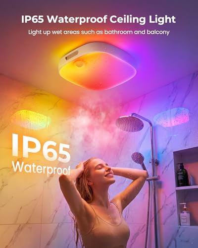 FULEN Shower Lights IP65 Waterproof, Motion Sensor Ceiling Light, Rechargeable Closet Light with 10000mAh Battery, LED Sho...