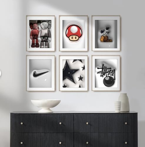 Hypebeast Posters Trendy Wall Decor Sneakerhead Room Decor For Teen Boys Room Girl Wall Collage Art Prints Glass Effect Pa...