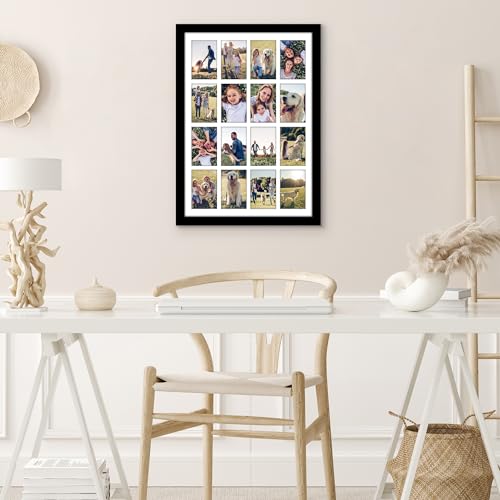 Americanflat 4x6 Collage Picture Frame with Polished Plexiglass - Multi Picture Frames Fit Sixteen 4x6 Photos or Use as On...