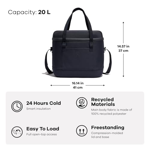 Hydro Flask Cooler Bag - Insulated Portable Soft Cooler - 20 L Capacity in Black