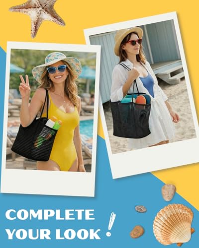 Rave Envy Beach Tote Bag for Women – Waterproof Mesh Tote Bag, Large Capacity Sandproof Beach Bags for Travel