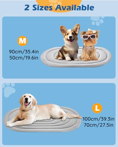 Papettly Pet Dog Cooling Mat 35“x19” Reversible Cooling Pad for Dogs and Cats, Comfort Ice Silk Cotton Summer Dog Bed Outd...
