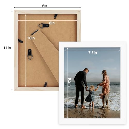 Golden State Art, 8x10 White Picture Frame Made of Solid Pine Wood and Tempered Glass, Display for 8x10 Picture Without Ma...
