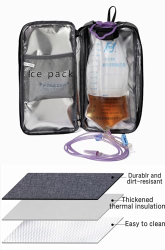 Meesyn Insulated Cover for Enteral Gravity Feeding Bag for G J GJ Tube G-tube Gtube Accessories Supplies Nutrition Liquid ...