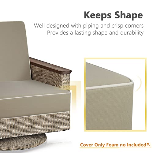 Porch Shield Outdoor Cushion Slipcovers Patio Chair Seat Cushion Covers Set 4 Waterproof Fade Resistant 19 x 19 x 4 inch, ...
