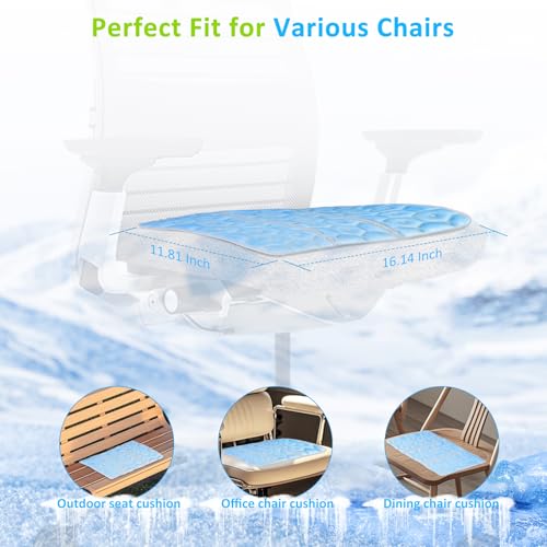 Laokiiy Cooling Seat Cushion, Y28°F Desk Chair Cushion Reusable Ice Mat with PCM Cooling Mat Technology, No Condensation, ...