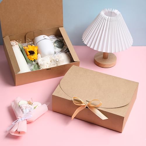 15 PCS Gift Boxes with Lids, 10.6x7.8x3.1 Inch Gift Boxes, Groomsmen Proposal Box, Luxury Gift Box with Ribbon for Bridesm...