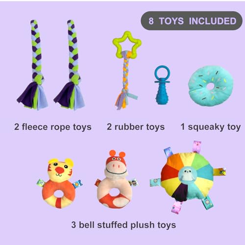 DOZZOPET Puppy Play Gym for Small Dogs with 8 Hanging Toys, Jungle Playground with Interactive Funny Enrichment Toys to Ke...