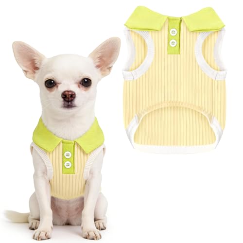 AXIIJGL Dog Tshirts for Small Dogs Polo Shirt Stretchy Dog T Shirt Breathable Dogs Cooling Vest Sweatshirts Girl Boy Puppy...