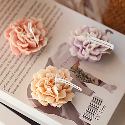 Carnation Flower Shaped Scented Candle,Handmade Aroma Soy Wax Decorative Candle for Table Photo Prop Birthday Gift,Prefect...