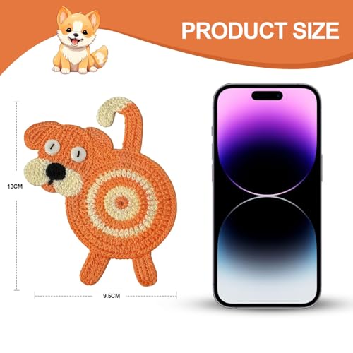 Leadiy 3Pcs/Set Coaster, Woven Creative Coasters for Dog Lovers, Gag Gifts Dog Coffee Coaster for Desk Accessories Home De...