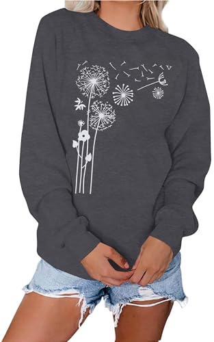 ASTANFY Be Kind Sweatshirt Womens Letter Print Pullover Long Sleeves Blessed Top Blouse