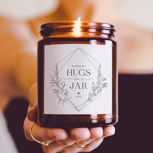 ThreeKin Warm Hugs Scented Candles for Home, Natural Soy Wax, Relaxing Aromatherapy Gifts, Essential Oils Scented, Long-La...