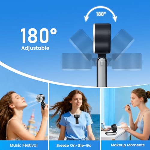 AWOAWO Portable Handheld Fan, 5 Gear Wind, Battery Operated, Up to 13 Working Hours, Mini Personal Hand Fan Blow Cold Air ...