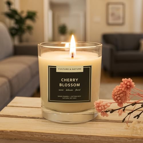 CULTURE & NATURE Natural Soy Wax Candle 7oz (Cherry Blossom)