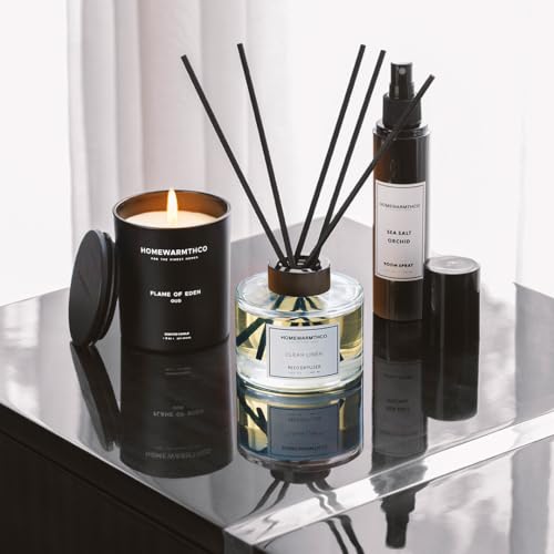 Clean Linen Reed Diffuser Set - Luxury Fragrance Reed Diffusers for Home. Office, Bathroom, Kitchen and Home Decor - Long-...