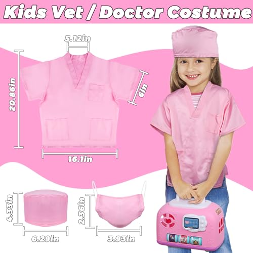 Gifts2U Pet Care Cage Play Set, Vet Clinic and Doctor Kit for Kids with Dress Up Costume, Doctor Medical Pretend Role Play...