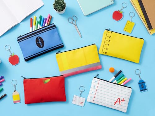 luck sea 20 Pcs Teacher Appreciation Gifts Bulk - Pencil Pouch Case Makeup Zipper Pen Bag Keychain for Back to School Clas...