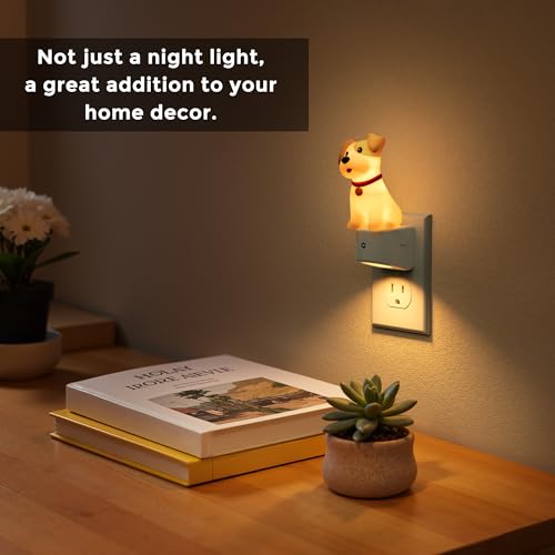 L LOHAS LED Night Light for Kids,3D Cute Puppy Night Lights,Schnauzer with Dusk to Dawn Sensor, RGB+Soft White 3000K,Dog N...