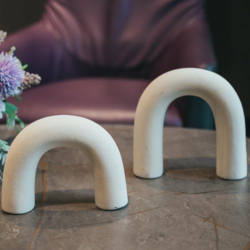 Defined Deco Ceramics Arch Decorative Objects,Neutral Home Decor for Shelves,Shelf Decor Aesthetic,Home Decorations for Li...