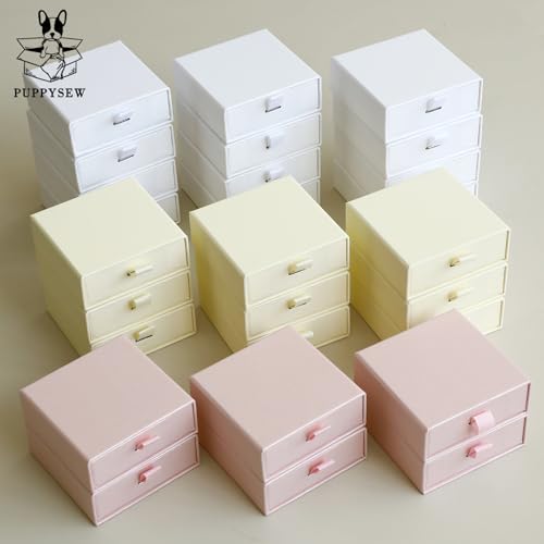 40Pcs Pearlescent Pink Small Jewelry Boxes 3.54×3.54×1.26in Cardboard Jewelry Gift Boxes Jewelry Packaging for Small Busin...