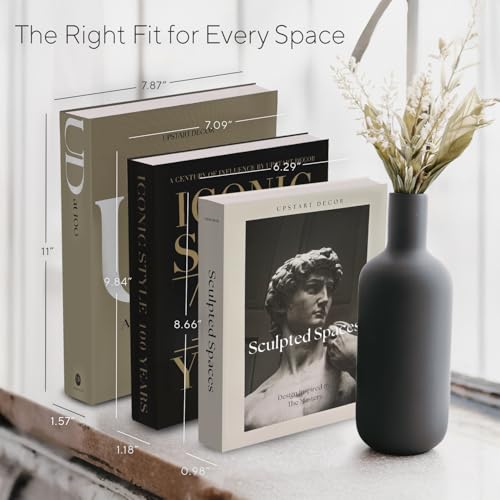 Aesthetic Decorative Books Set of 3 Designer Faux Books for Decoration to Enhance Mid Century Coffee Table Decor Bookshelf...