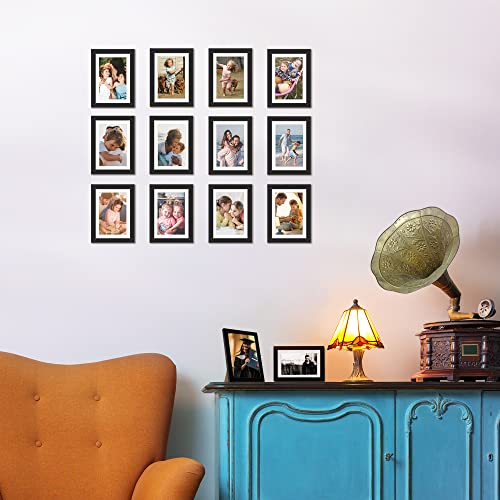 upsimples 4x6 Picture Frame Set of 10, Display Pictures 3.5x5 with Mat or 4x6 Without, Multi Photo Frames Collage for Wall...