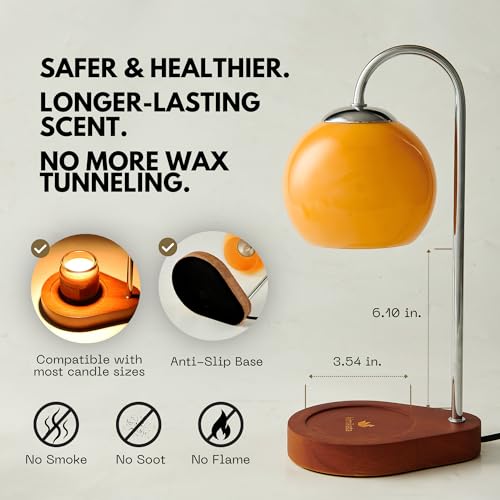 Kimikata Modern Candle Warmer Lamp with Timer and Dimmer, Dimmable Electric Candle Lamp Warmer, Wax Melt Warmer, Glass wit...