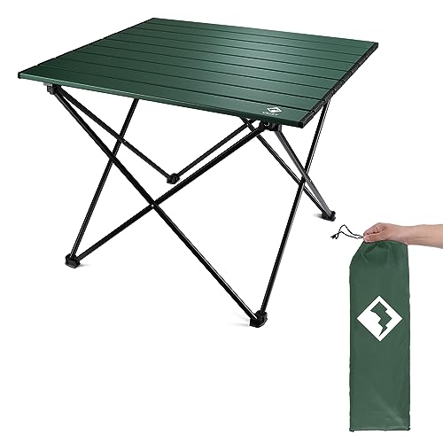 VILLEY Portable Camping Side Table, Ultralight Aluminum Folding Beach Table with Carry Bag for Outdoor Cooking, Picnic, Ca...